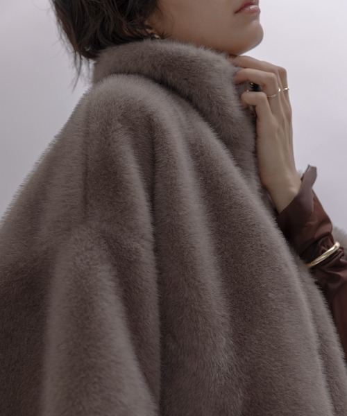 リアルミンクファー/MINKショートコート　ジャケット　ポンチョ　小豆色新品 リアルミンクファー/MINKショートコートジャケットポンチョ