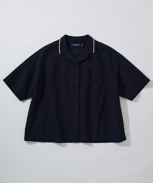 ブラウス シャツ 「FRED PERRY」TIPPED PLACKET DETAIL SHIRT ティップライン セーラー風 半袖シャツ G2177の画像