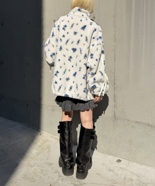 w closet（ダブルクローゼット） ブルゾン アウター 花柄ボアライン
