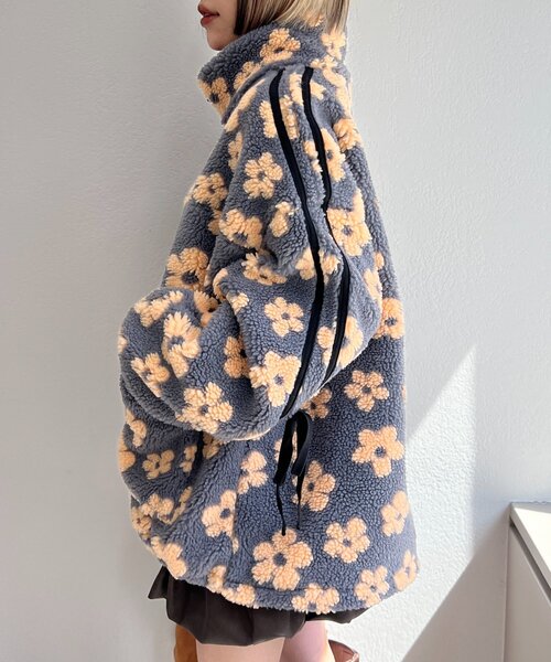 w closet（ダブルクローゼット） ブルゾン アウター 花柄ボアライン