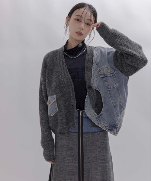 【新品未使用】Eimee Law エイミーロウ　チュール　七分袖カーディガン　M 新品未使用】Eimee Law エイミーロウ チュール 七分袖カーディガン M