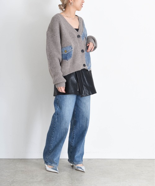 Eimee Law（エイミーロウ） カーディガン デニムドッキングニット