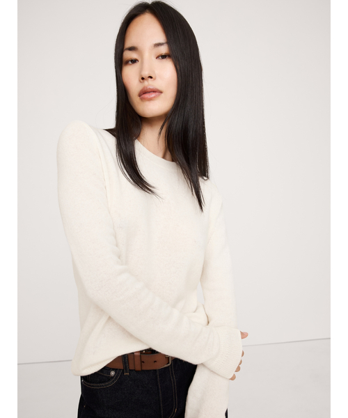 ニット セーター ライトウェイト カシミヤ クルーネックセーター