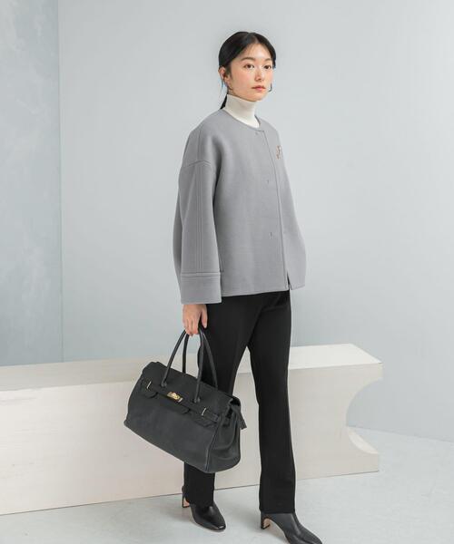 コート アウター LA TORREショートノーカラーコート レディース  