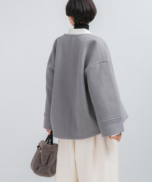 コート アウター LA TORREショートノーカラーコート レディース