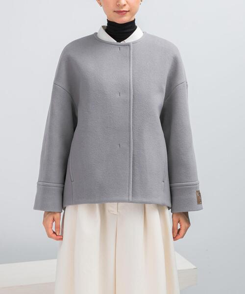 コート アウター LA TORREショートノーカラーコート レディース  