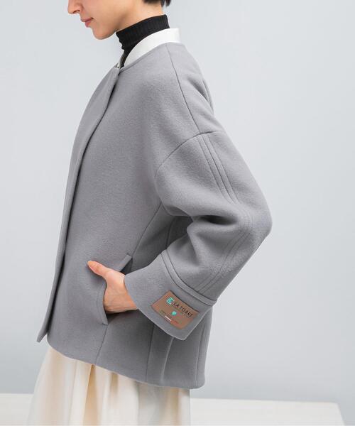 コート アウター LA TORREショートノーカラーコート レディース