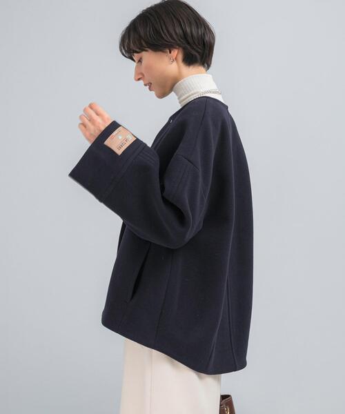 コート アウター LA TORREショートノーカラーコート レディース