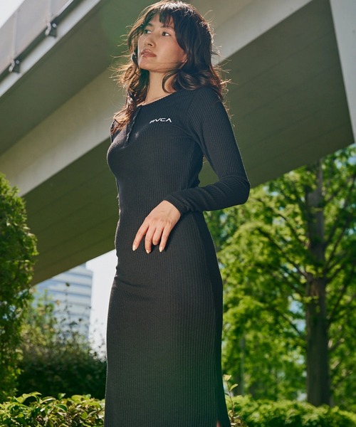 RVCA（ルーカ） ワンピース レディース HENRY NECK SLIM DRESS