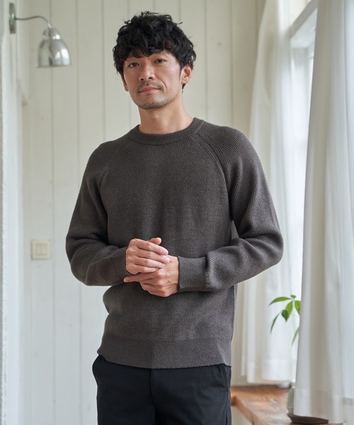 ikka（イッカ） セーター ニット 「洗濯機で洗える」ウォッシャブル畦