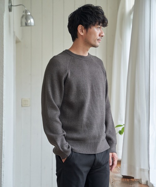 ikka（イッカ） セーター ニット 「洗濯機で洗える」ウォッシャブル畦