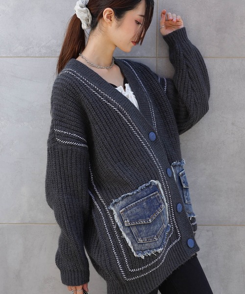 pumpkin port（パンプキンポート） カーディガン デニムポケット