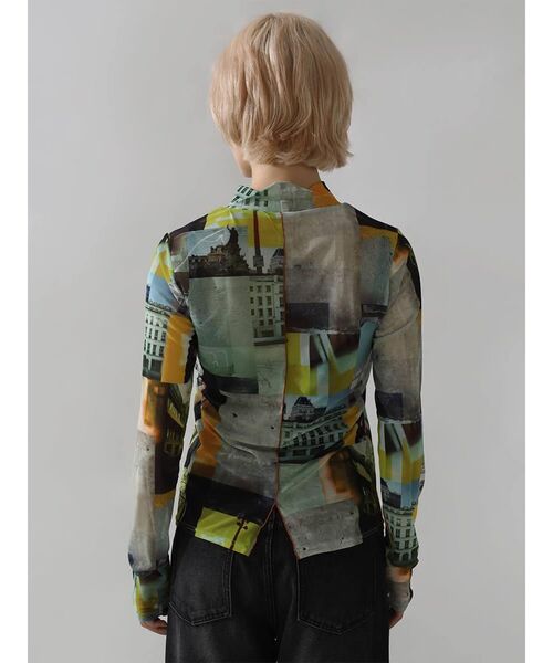 tシャツ PHOTO PRINT HIGH-NECK SHEER TOPS レディース : ZOZOTOWN