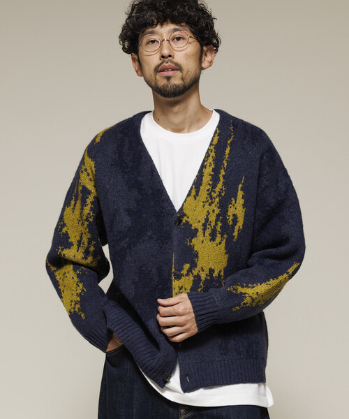 スピック&amp;スパン 22AW ダブルジャガードビッグカーディガン ニット 長袖 F ≪WEB+一部店舗限定追加≫ダブルジャガード ビッグカーディガン