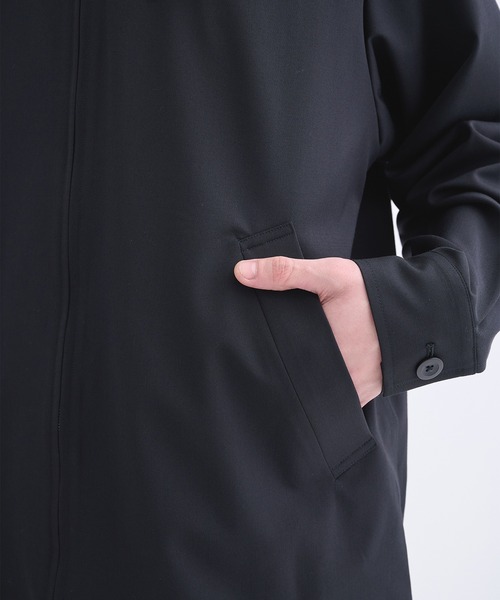 ブルゾン アウター 「CULLNI」別注 Leather Color Zip Blouson/別注 襟レザーウールブルゾン メンズの画像