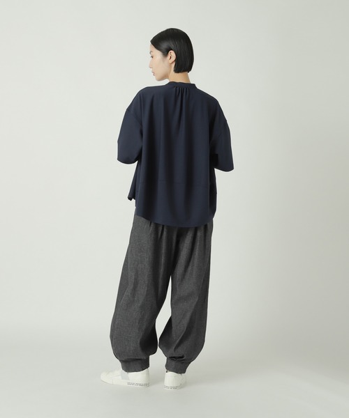 「ZUCCa」 半袖ブラウス M size ネイビー レディースの画像