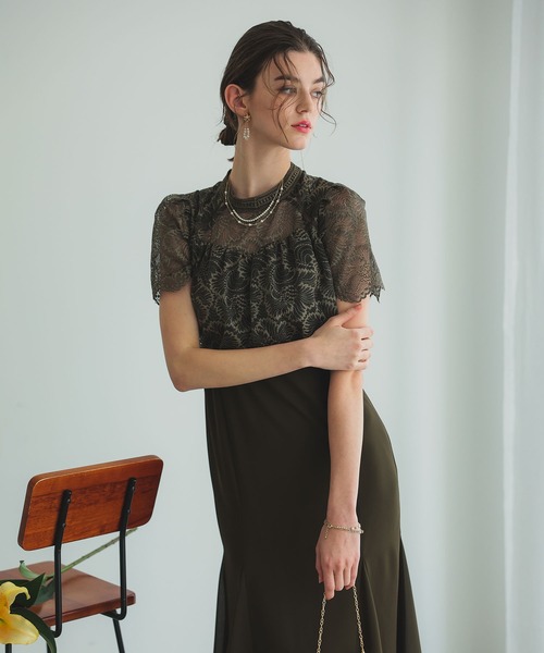 「Dorry Doll」 半袖ワンピース M ブルーグレー レディース_画像6