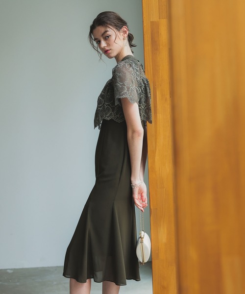 「Dorry Doll」 半袖ワンピース M ブルーグレー レディース_画像8