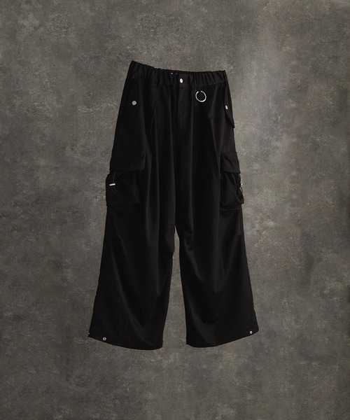 bajra トリアセテート ワイドカーゴパンツ 黒 サイズ③ ADRER（アドラー） カーゴパンツ TR 3D volume wide cargo pants / TR