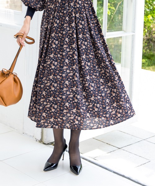 「Tiaclasse」 長袖ワンピース 7号 ネイビー レディース_画像4