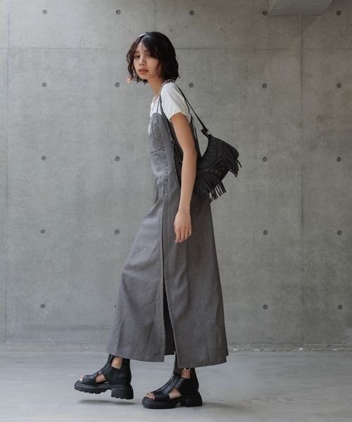 「PAGEBOY」 キャミソールワンピース FREE チャコールグレー レディース_画像8