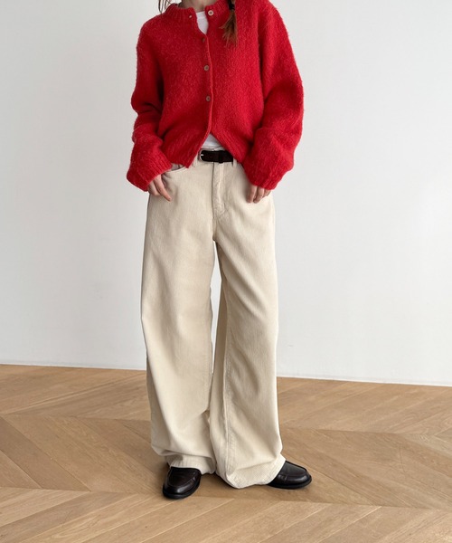 パンツ El mar　コーデュロイワイドパンツ レディース