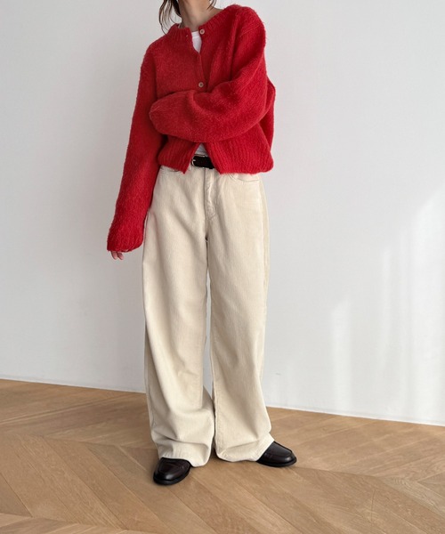 パンツ El mar　コーデュロイワイドパンツ レディース