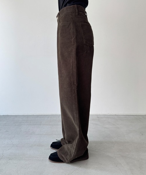 パンツ El mar　コーデュロイワイドパンツ レディース