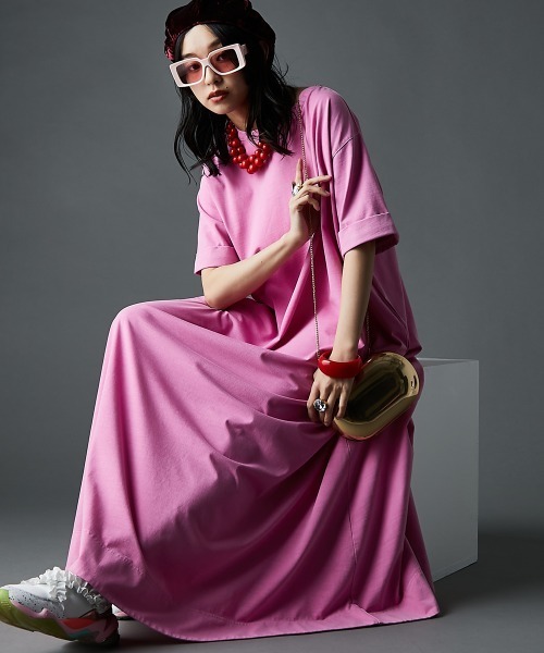 「GEVS.」 「SMILELAND」半袖ワンピース 4L サックスブルー レディース_画像2