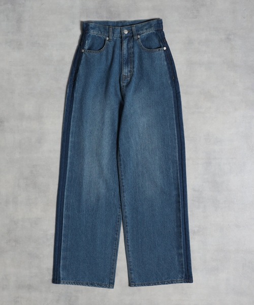 [Bonjour Sagan] Denim брюки M индиго голубой женский 