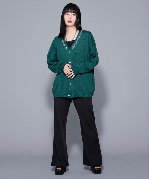 「Ellno Loset」 ニットカーディガン LARGE ブラック メンズ_画像6