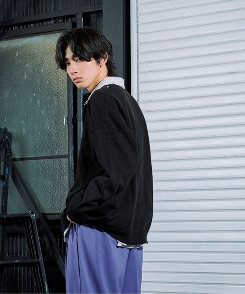 「Ellno Loset」 ニットカーディガン LARGE ブラック メンズ_画像8