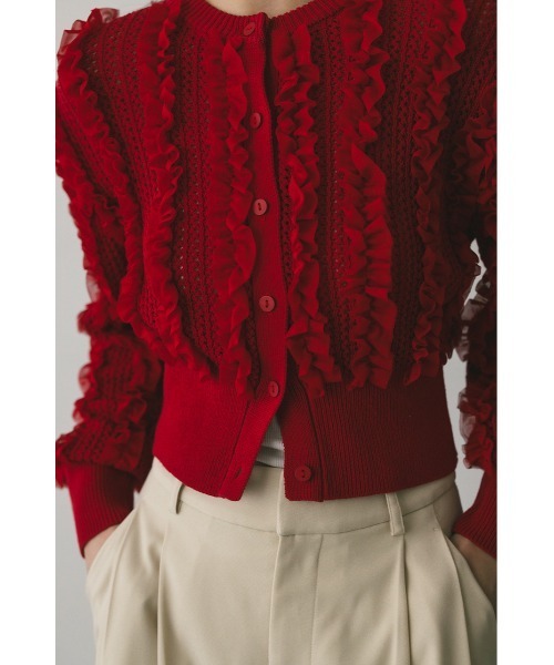 STYLEMIXER（スタイルミキサー） カーディガン 「人気」チュールフリル