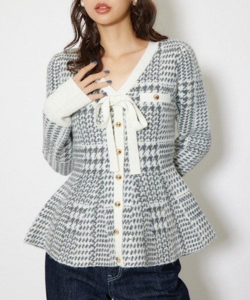 rienda（リエンダ） ニット セーター 2WAYペプラムジャガードニット