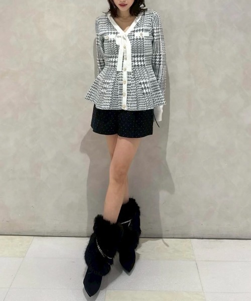 rienda（リエンダ） ニット セーター 2WAYペプラムジャガードニット