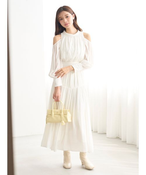 SNIDEL（スナイデル） ワンピース コールドショルダーロングワンピース