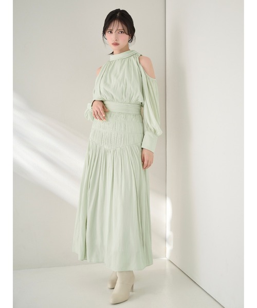 SNIDEL（スナイデル） ワンピース コールドショルダーロングワンピース