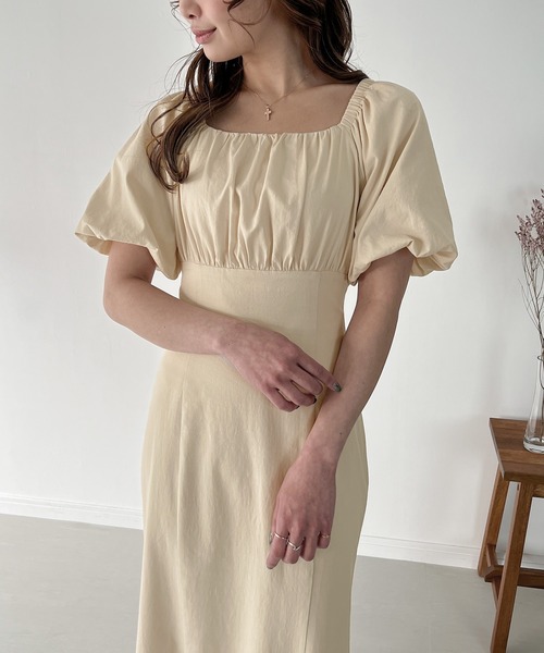 「junoah」 半袖ワンピース X-LARGE ナチュラル レディース_画像2