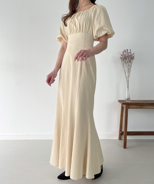 「junoah」 半袖ワンピース X-LARGE ナチュラル レディース_画像6