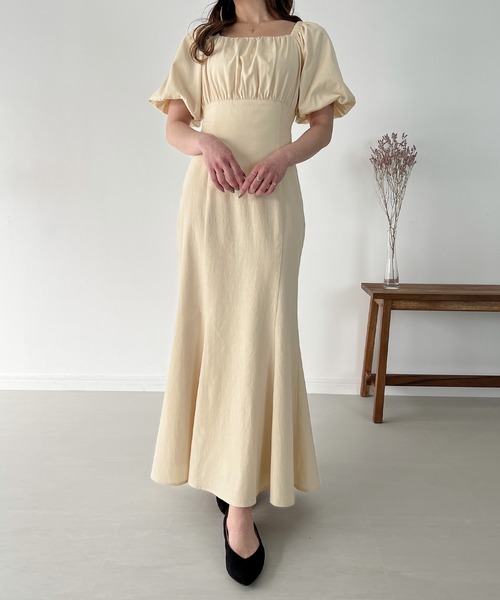 「junoah」 半袖ワンピース X-LARGE ナチュラル レディース_画像7