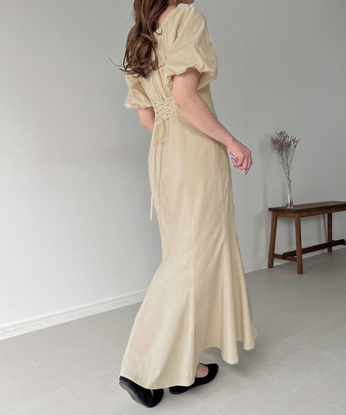 「junoah」 半袖ワンピース X-LARGE ナチュラル レディース_画像8