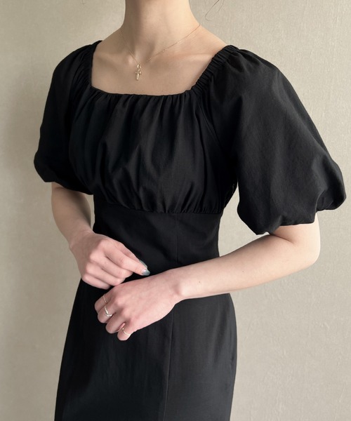 「junoah」 半袖ワンピース X-LARGE ナチュラル レディース_画像9