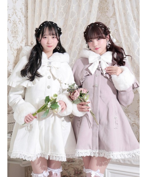 LIZ LISA ドーリーギャル 平成レトロ 古着 小花柄 ニットケープコート LIZ LISA ドーリーギャル 平成レトロ 古着 小花柄 ニットケープコート