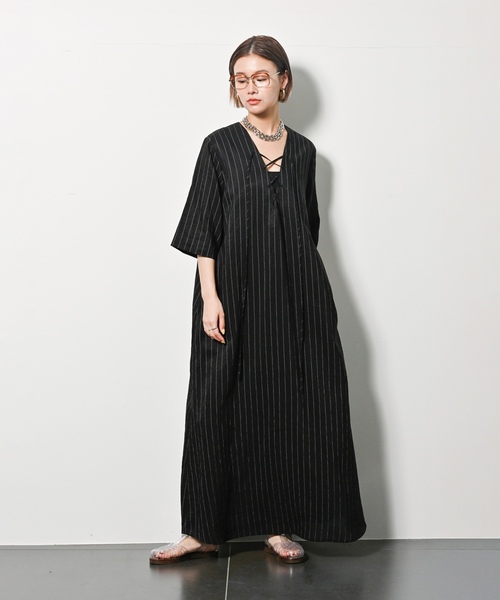 「CITYSHOP」 半袖ワンピース 36 ブラック レディースの画像