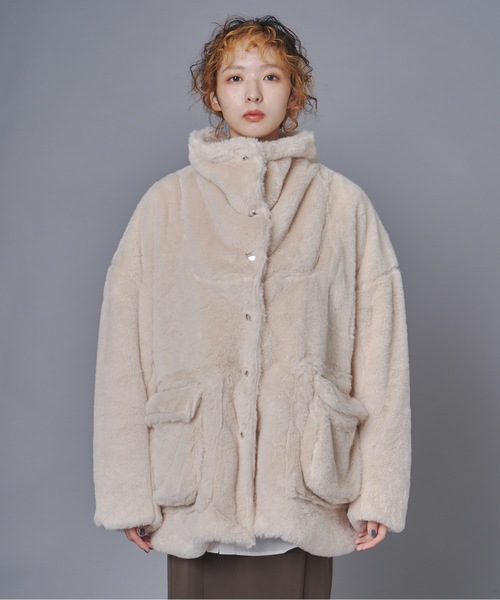 theory 定価19万　 ファーコート　新品未使用　高級　ふわふわ terrace コート アウター スタンドネックファーコート レディース