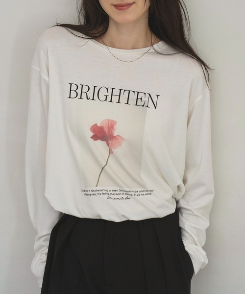 meilmada tシャツ フラワーフォトプリントロンT レディース : ZOZOTOWN