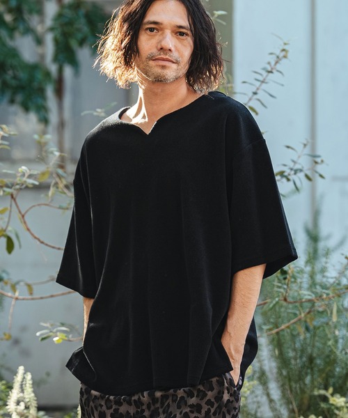 CAMBIO（カンビオ） tシャツ mt10156- キーネックパイルカットソー