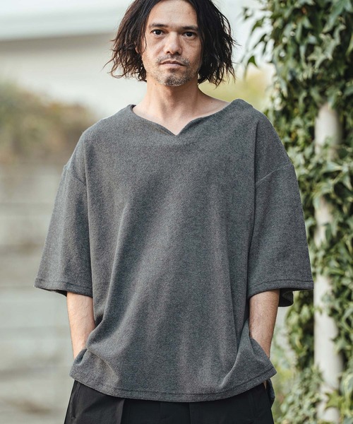 CAMBIO（カンビオ） tシャツ mt10156- キーネックパイルカットソー