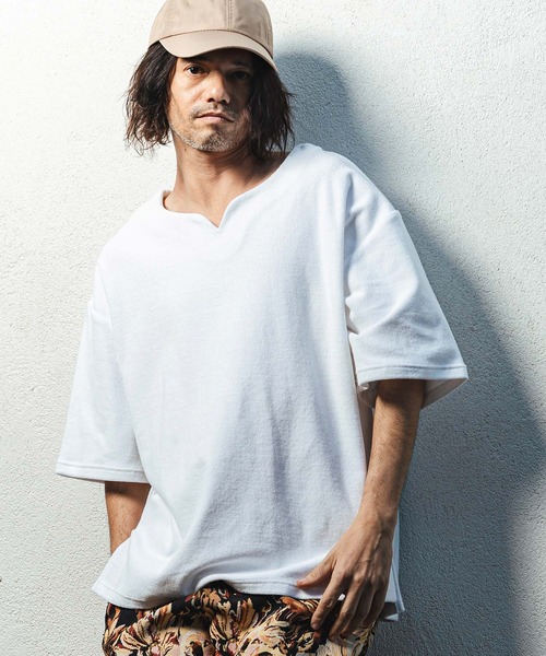 CAMBIO（カンビオ） tシャツ mt10156- キーネックパイルカットソー