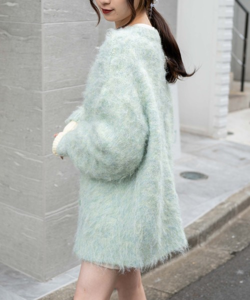 「WEGO」 ニットカーディガン FREE パープル レディース_画像4